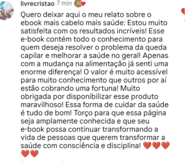 Depoimento real de leitora com alopecia ou eflúvio